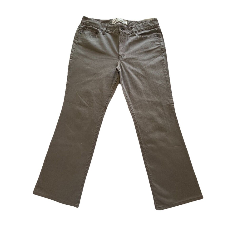 Ann Taylor LOFT Original  Jeans Women’s SZ 14 Taupe Brown Stretch Bootcut